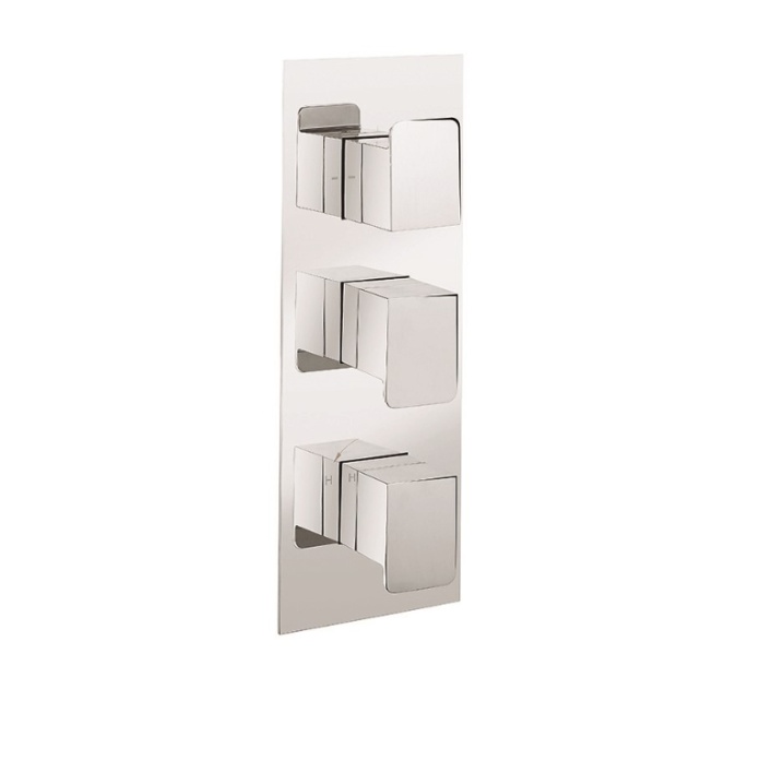 Product Cut out image of the Crosswater Zero 3 Portrait 2 Outlet 3 Handle Thermostatic Shower Valve